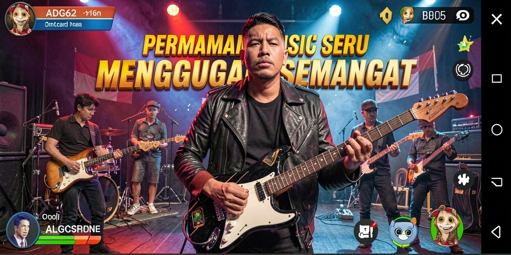 Tampilan gameplay ADG62 yang menampilkan momen mendengarkan musik.