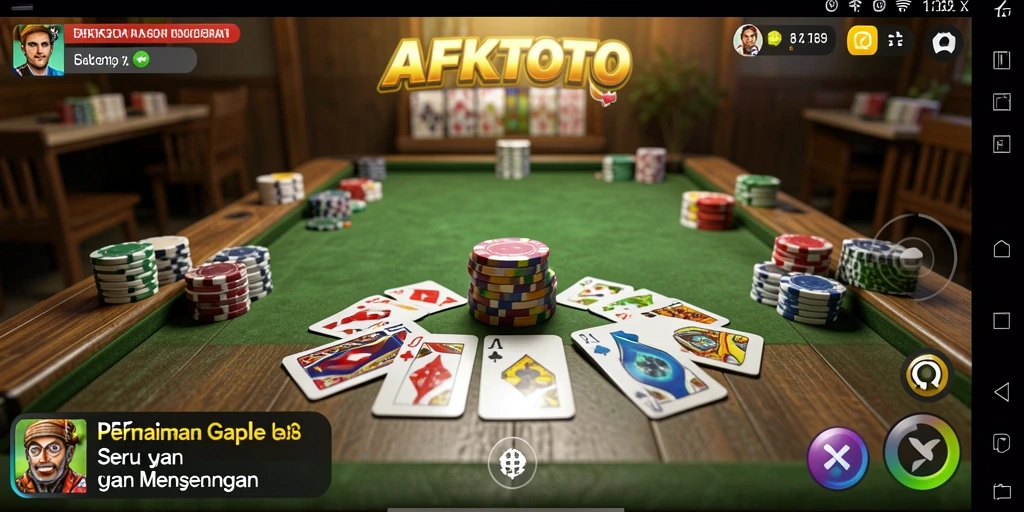 Screenshot gameplay utama AFKTOTO menunjukkan keseruan bermain Gaple.