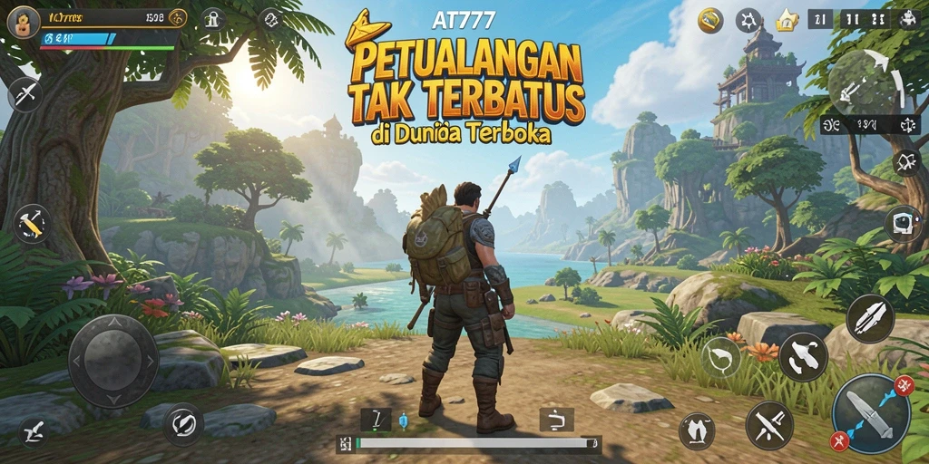 Screenshot menampilkan pengalaman bermain di dunia terbuka AT777.