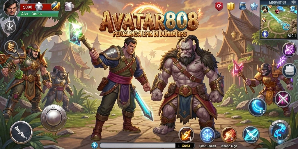 Screenshot menunjukkan aksi seru dalam gameplay RPG AVATAR808.