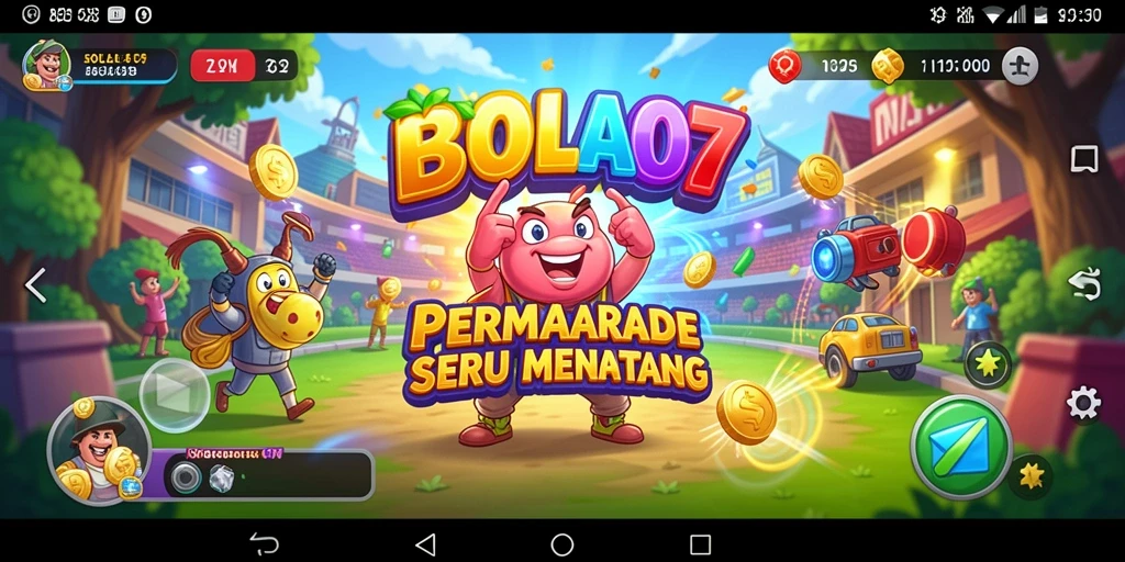Screenshot gameplay BOLA07 menunjukkan aksi seru dalam permainan Arcade.