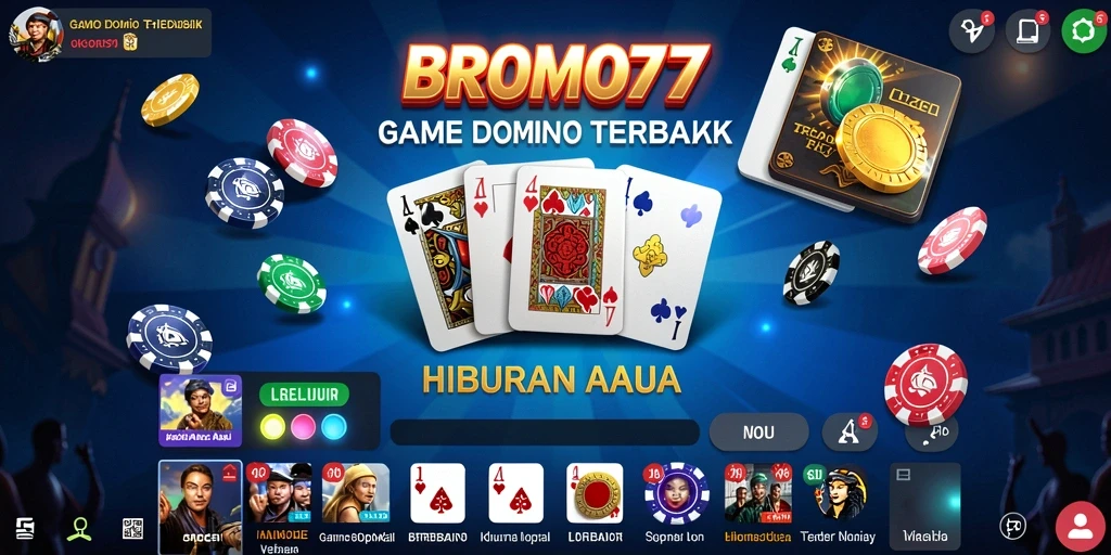 Screenshot gameplay BROMO77 menampilkan suasana permainan Domino yang seru.