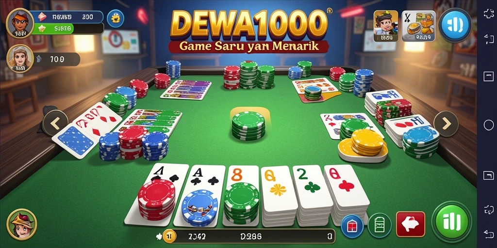 Screenshot gameplay DEWA1000 menampilkan aksi seru permainan Gaple.