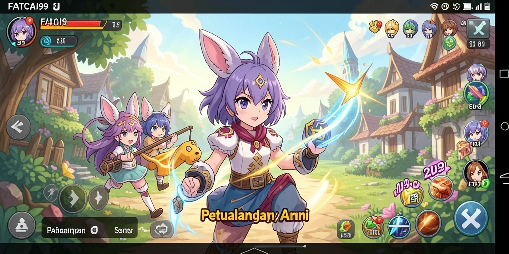 Screenshot menampilkan gameplay seru dan karakter anime unik dari FATCAI99.