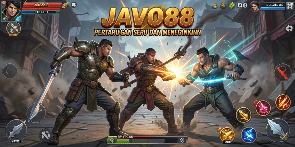 Tangkapan layar menampilkan aksi pertarungan seru dalam JAVO88.