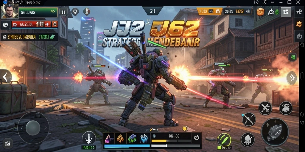 Tangkapan layar gameplay menampilkan strategi dan taktik dalam JJ62.