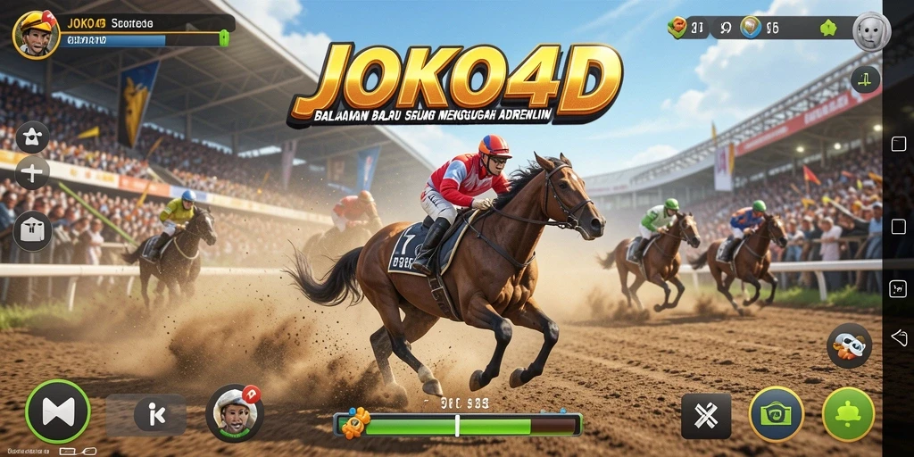 Tampilan gameplay seru dalam JOKO4D saat balapan.