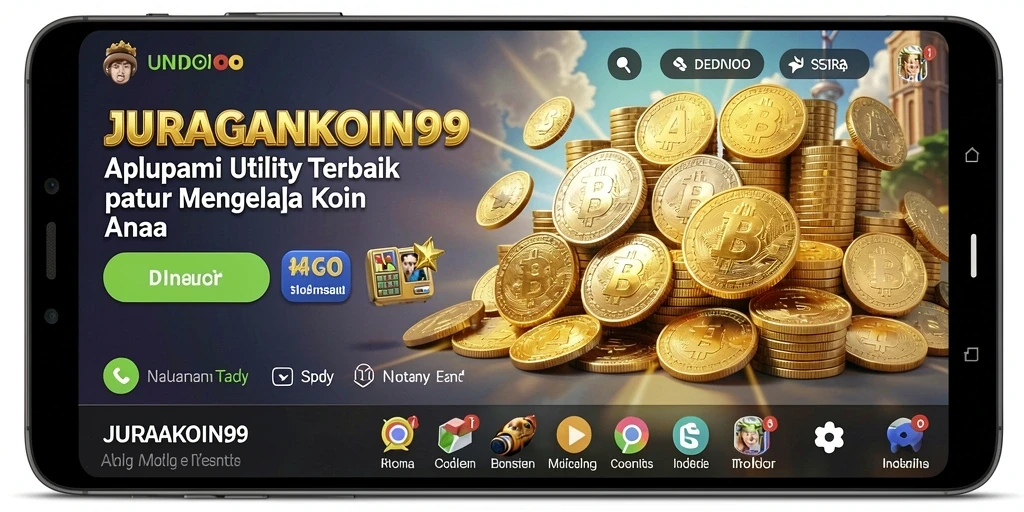 Tampilan utama JURAGANKOIN99 dengan fitur manajemen koin yang menarik.