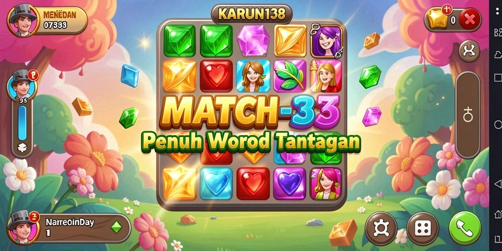 Screenshot menunjukkan gameplay seru KARUN138 dengan kombinasi warna yang menantang.