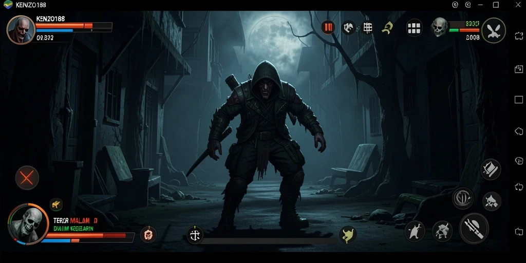 Screenshot KENZO188 menampilkan suasana mencekam saat menjelajahi lokasi angker.