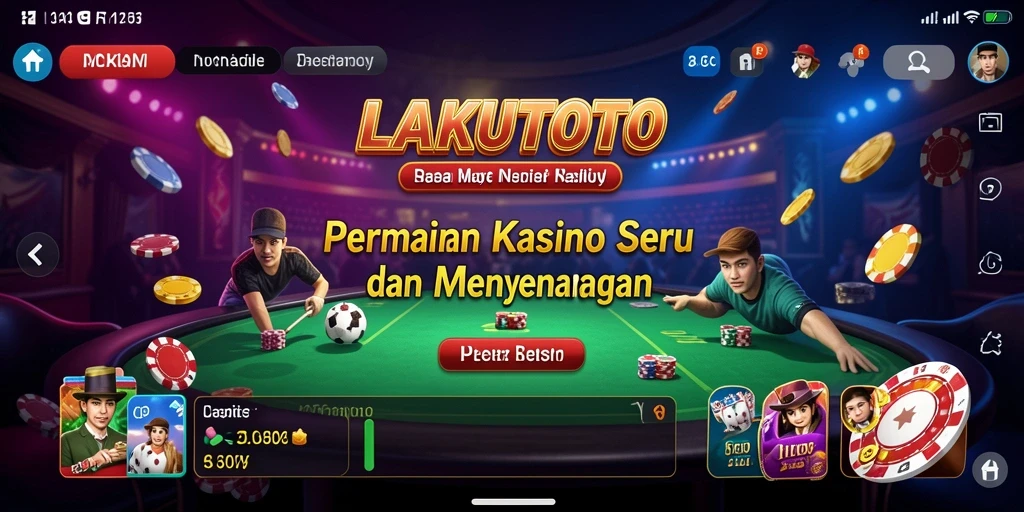 Screenshot utama LAKUTOTO menampilkan gameplay seru di Kasino.
