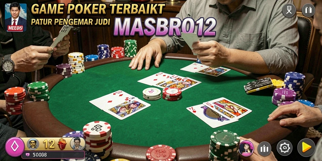 Tampilan gameplay poker yang seru dan mendebarkan di MASBRO12.
