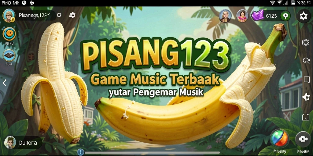 Screenshot gameplay PISANG123 menampilkan pemain menikmati musik dengan penuh semangat.