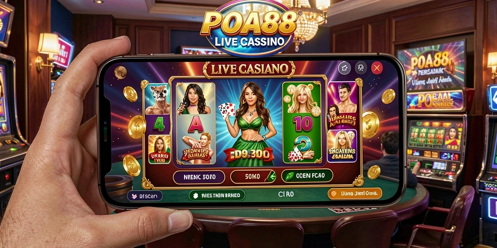 Tampilan permainan Live Casino yang mendebarkan di POA88.