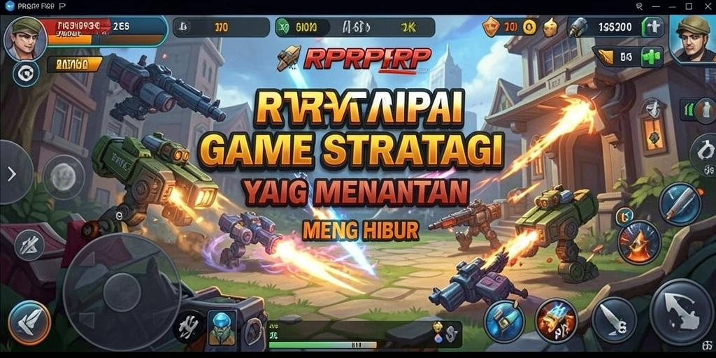 Screenshot menunjukkan pertempuran intens dengan unit strategis.