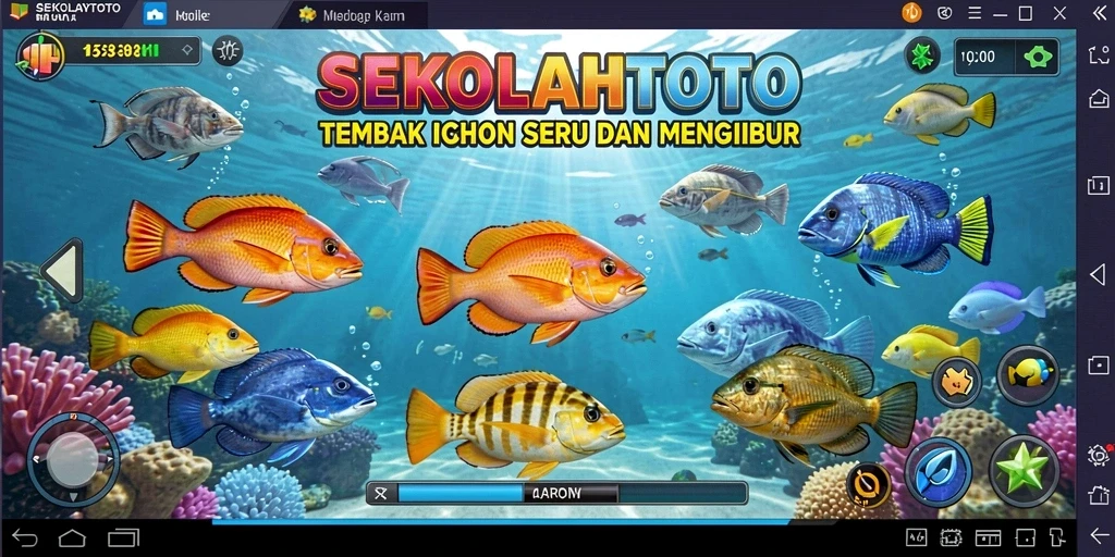 Screenshot gameplay Tembak Ikan yang seru di SEKOLAHTOTO.